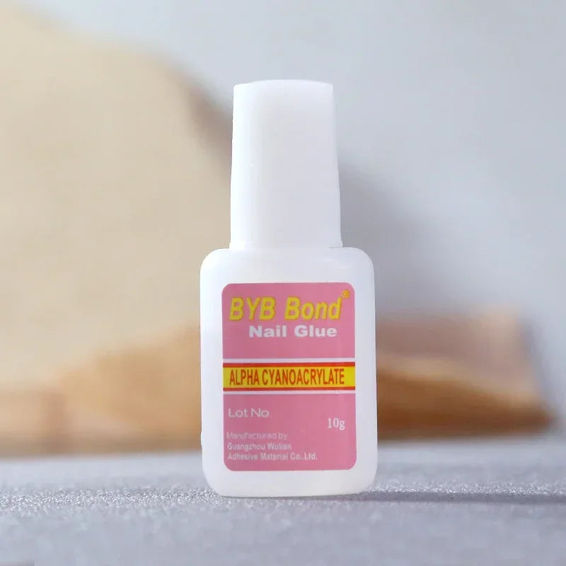 10g Nail Glue with Brush Head Glue Nail Polish Star Glue White Starlight Glue for Nail Polish Transfer Sticker
