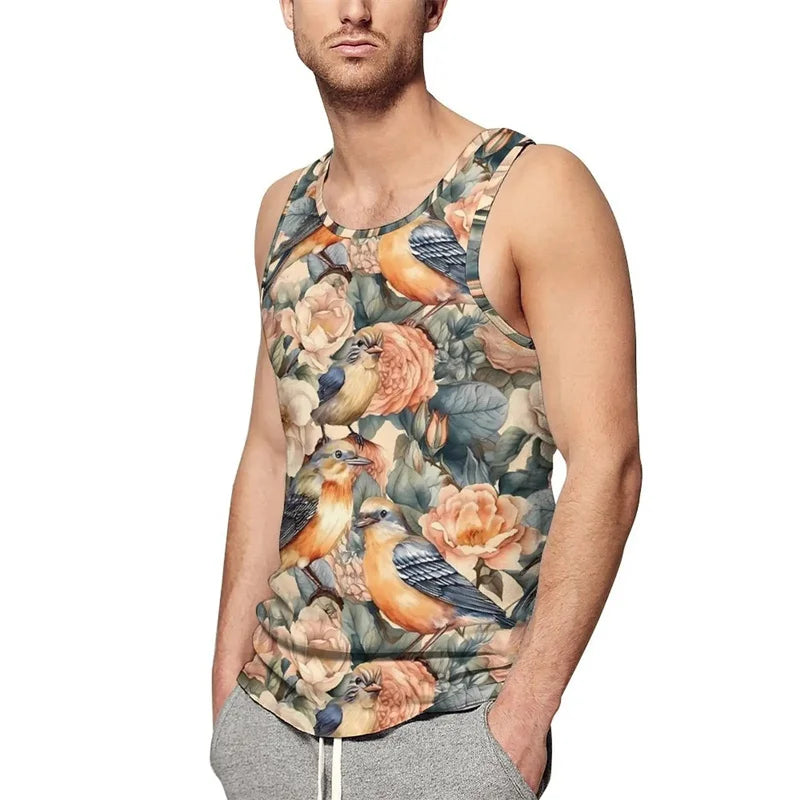New Summer 3D Cute Animal Birds Printing Tank Top For Men Fashion Kid Streetwear Vest Hawaiian Harajuku Tank Tops Unisex Clothes