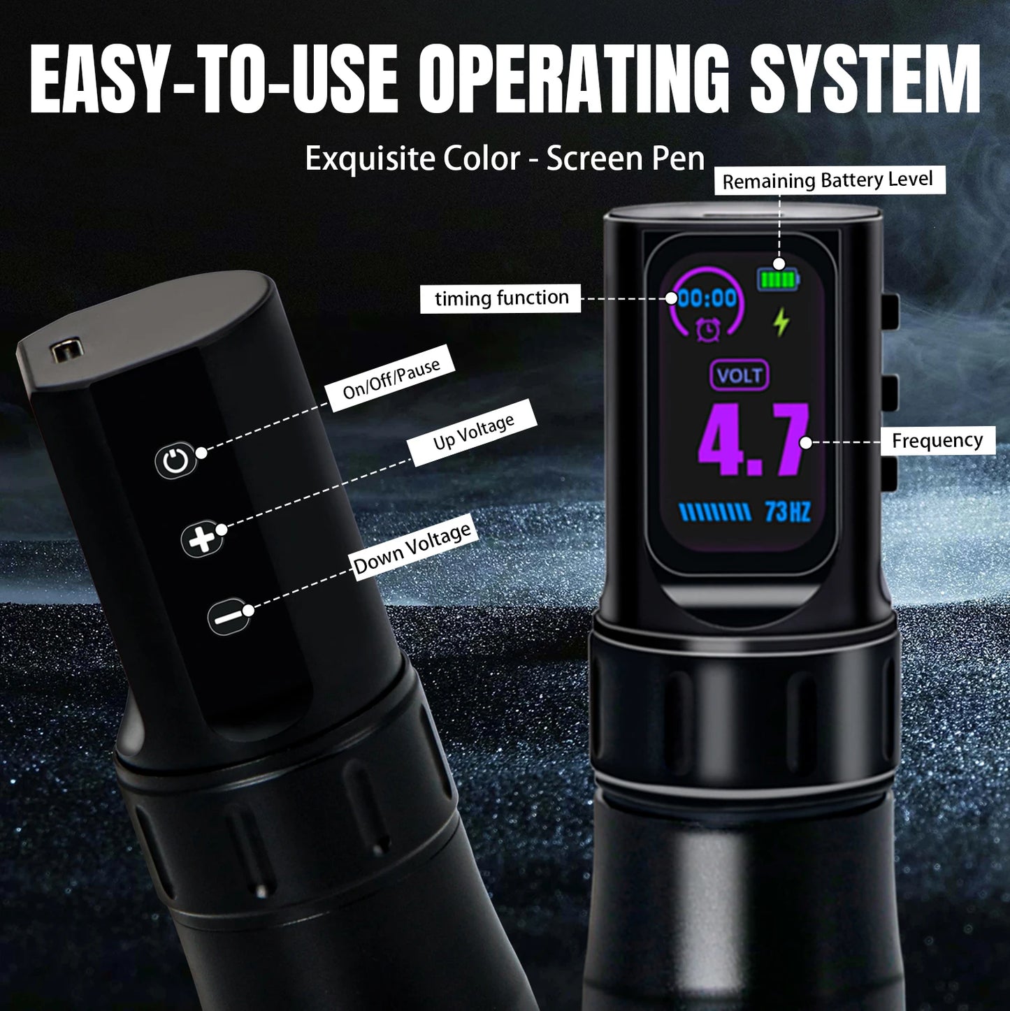 Wireless Tattoo Pen Tattoo Machine Dual Mode Direct Drive IPS Screen Timing Function Battery 1800mAh Suitable tattoo artists
