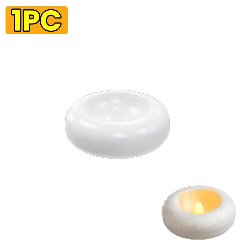 1/3/6 Pcs LED Floating Candles 7.3cm Flameless Plastic Floating Tea Lights for Bathtub Swimming Pool Vase Centerpiece Decoration
