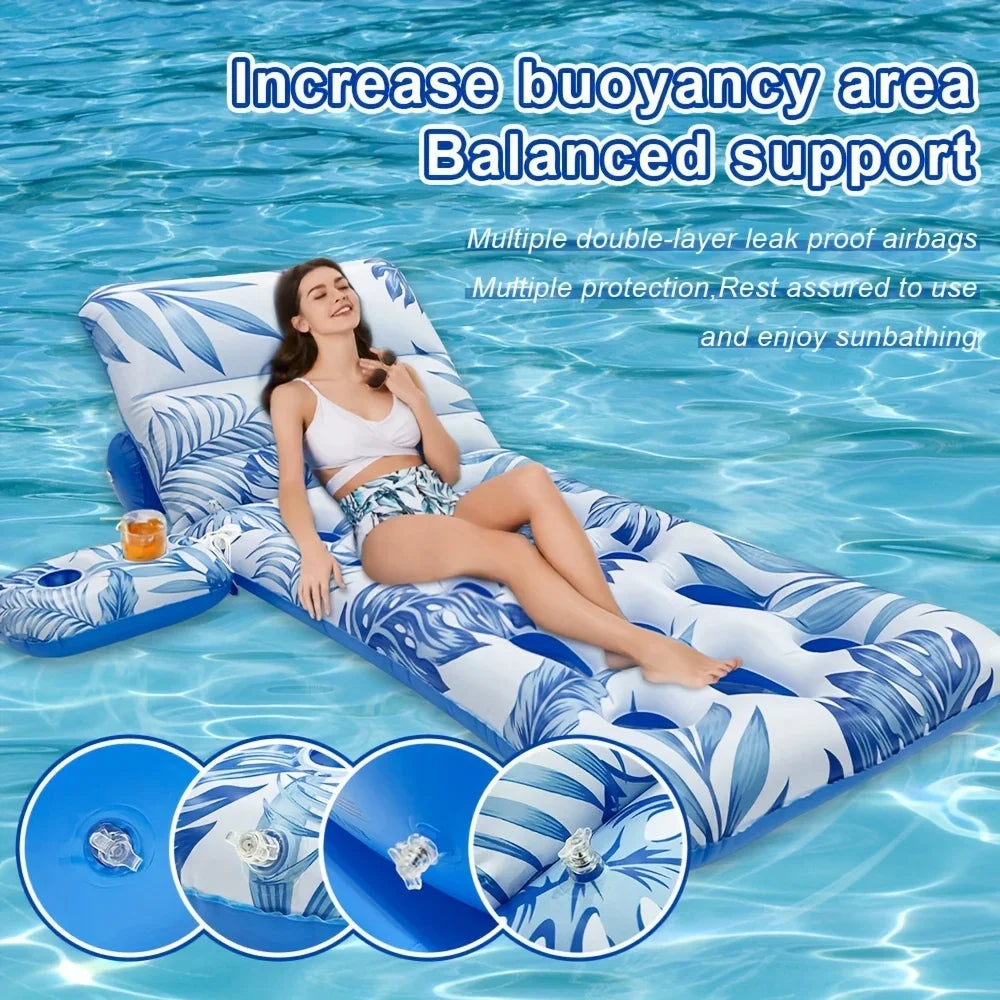 1pc Inflatable Pool Float with Backrest Swimming Pool Party Fun Water Floating Seat Lounger Pool Accessories