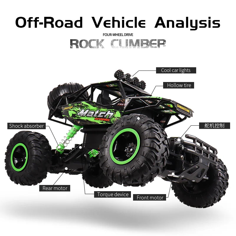 ZWN 1:12 / 1:16 4WD Remote Control Car With Led Lights 2.4G Radio RC Cars Off-Road 4x4 Control Trucks Toys Gifts for Children