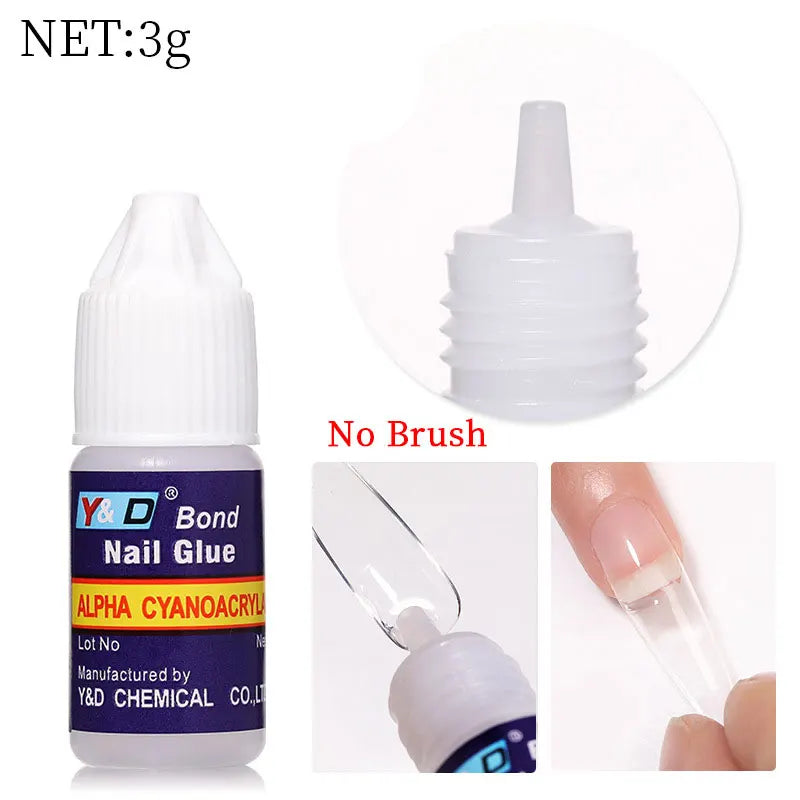 1/5/10pcs Super Strong Nail Bond Glue Acrylic Tips & Rhinestone Professional Nail Glue 2g/3g/7g/10g Fast Dry Long Lasting Glue
