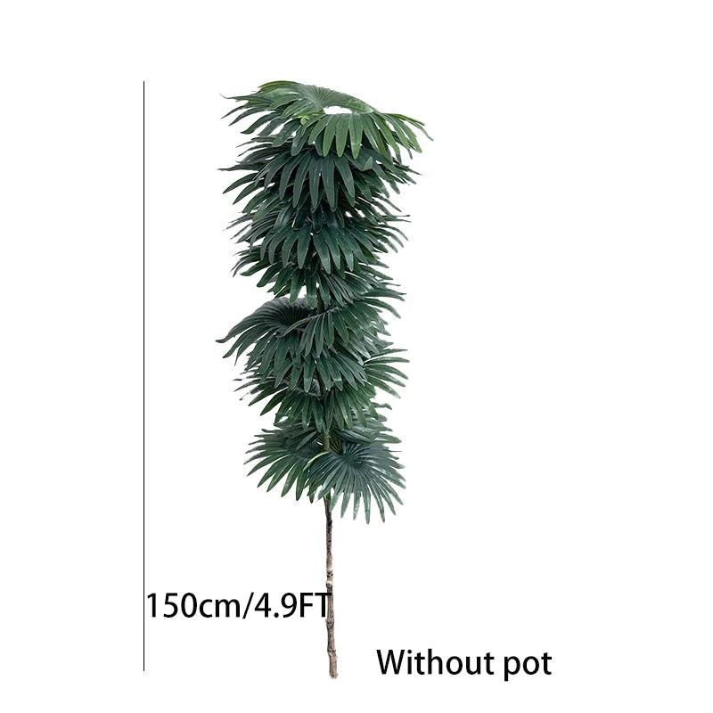 1.8-5FT Artificial Plant Purple Palm Tree Tropical Fake Plants Plastic Palm Leafs Big Monstera Tree Branch For Home Garden Decor