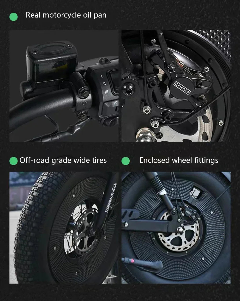 1500W 48V60AH Black Warrior Motorbikes 20inch Fat Tyre Electric Bike Adult Road Hydraulic brake E-bike Adult Road Electric Bike
