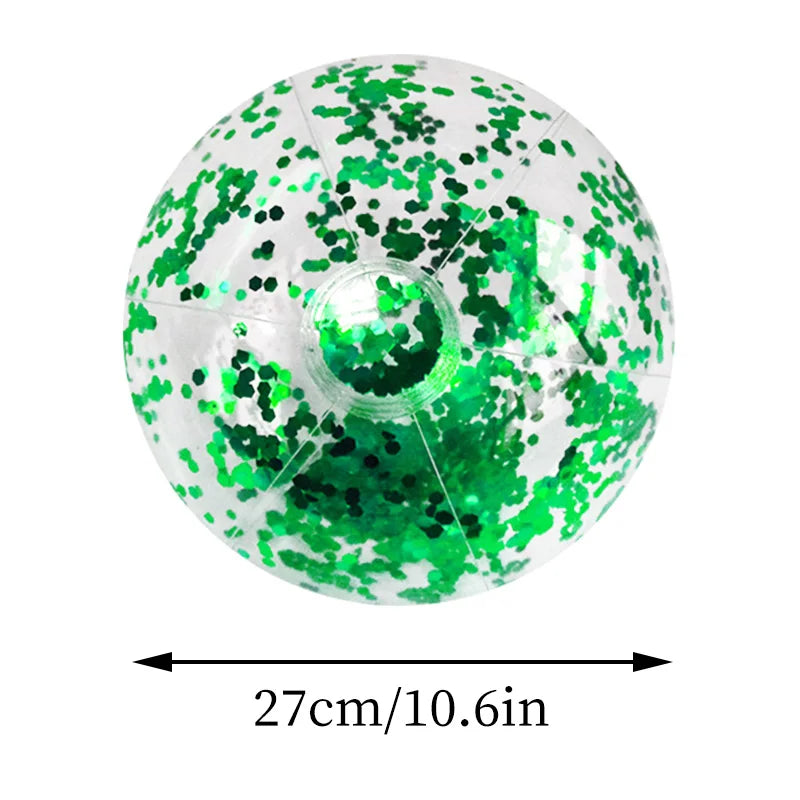 16 Inch Sequins Beach Ball Halloween Jumbo Pool Toys Balls Glitters Inflatable Clear Beach Ball Swimming Pool Water Beach Toys