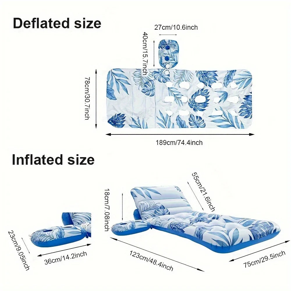 1pc Inflatable Pool Float with Backrest Swimming Pool Party Fun Water Floating Seat Lounger Pool Accessories