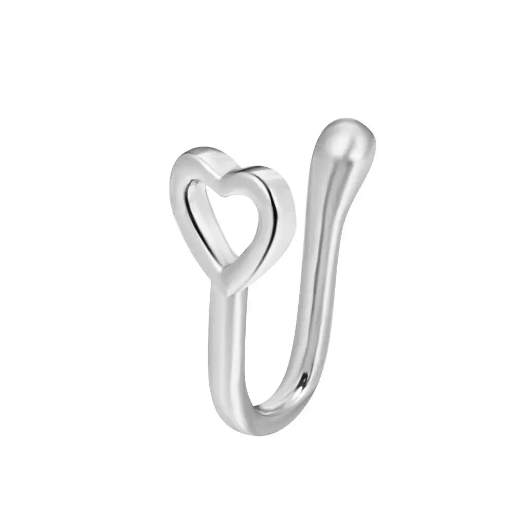Men Women Nose Ring Clip Fake Septum Piering Rock Hip Hoop Punk Stainless Steel Body Jewelry Non Perforation Nose Clips Ring Z6