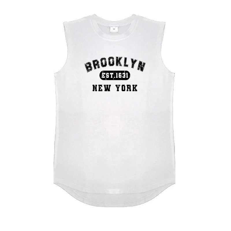 Summer Cotton Breathable Bodybuilding Tank Tops Mens Workout Muscle Sleeveless Cool Shirts Gym Fitness Muscle Training Clothing