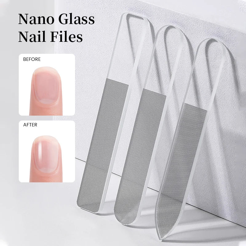 1/3Pcs Durable Nano Glass File Nail Art File Buffing Transparent Sanding Polishing Manicure Professional Nail Accessories Tool
