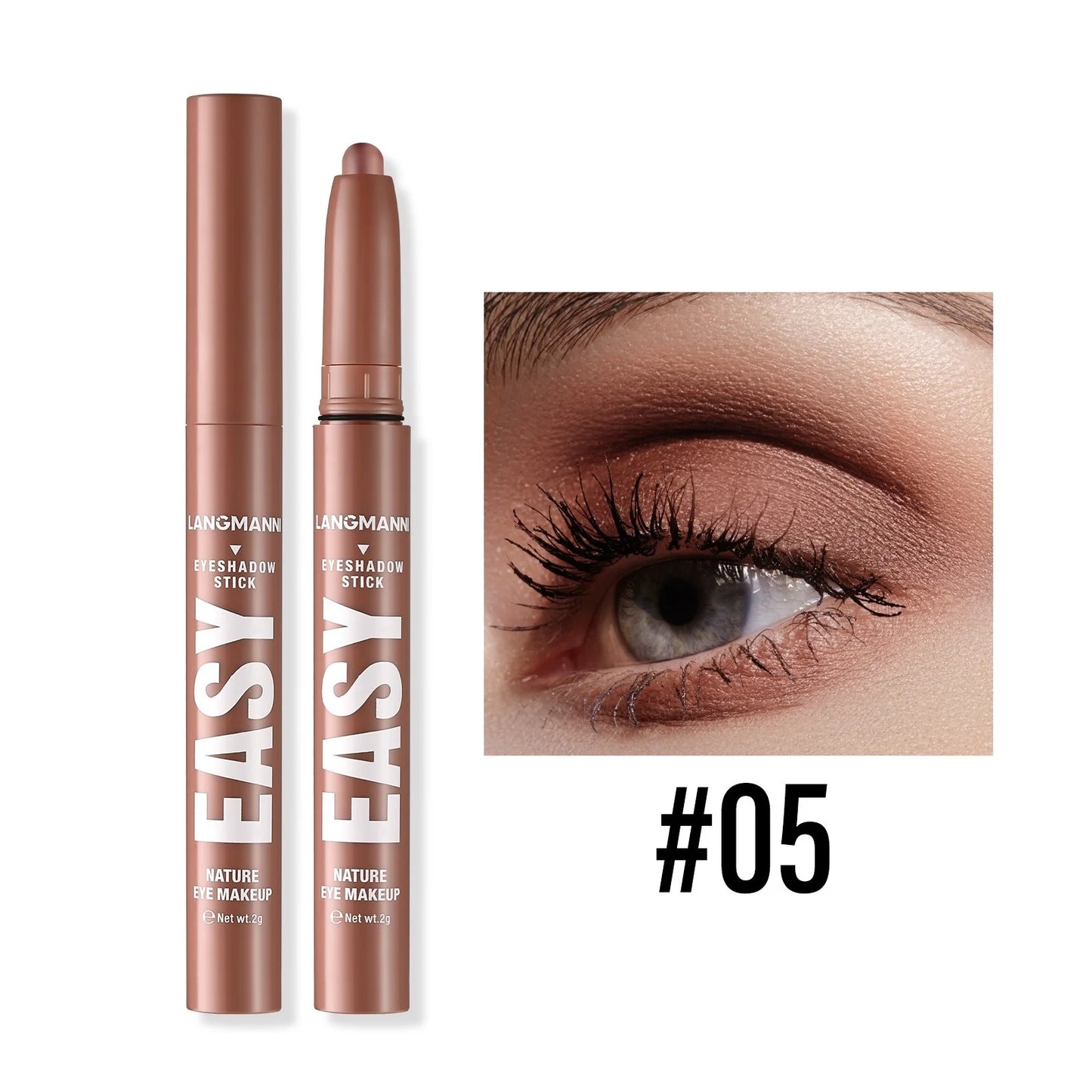 12 Colors Pearly Eyeshadow Stick Waterproof Glitter Matte Nude Eye Shadow Pencil High Pigmented Shimmer Eyeshadow Makeup Tool