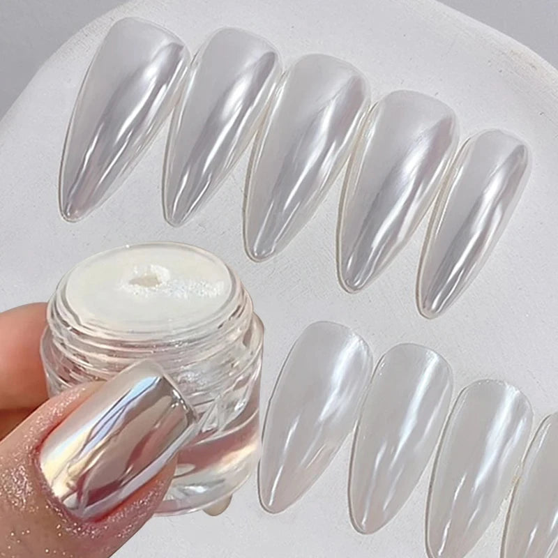 1Box Silver Gold Moonlight Mirror Nails Glitter Powder Metallic Silver Decoration For Nails Aurora Chrome Manicure Nail Art