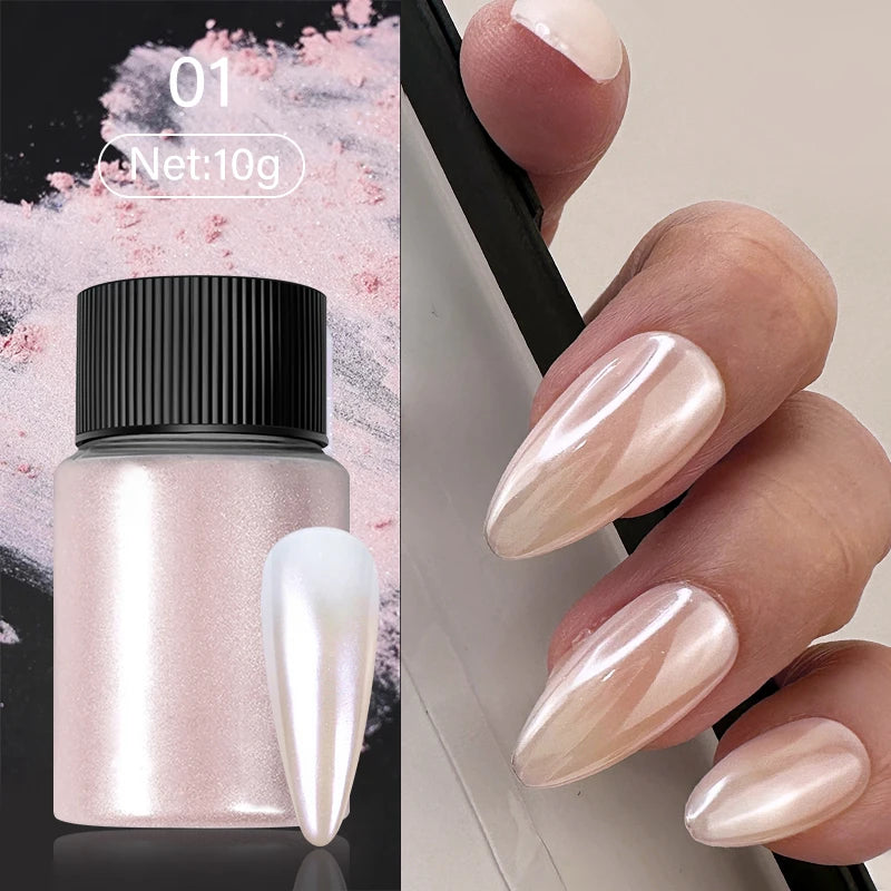 1Box Silver Gold Moonlight Mirror Nails Glitter Powder Metallic Silver Decoration For Nails Aurora Chrome Manicure Nail Art