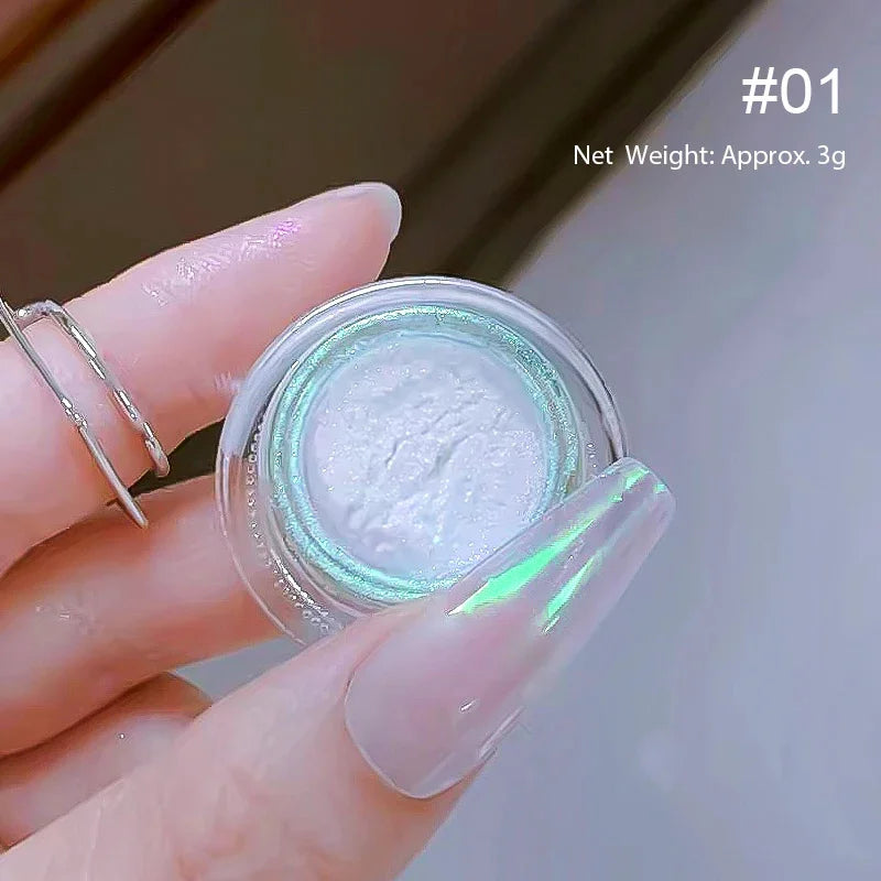 1Box Silver Gold Moonlight Mirror Nails Glitter Powder Metallic Silver Decoration For Nails Aurora Chrome Manicure Nail Art