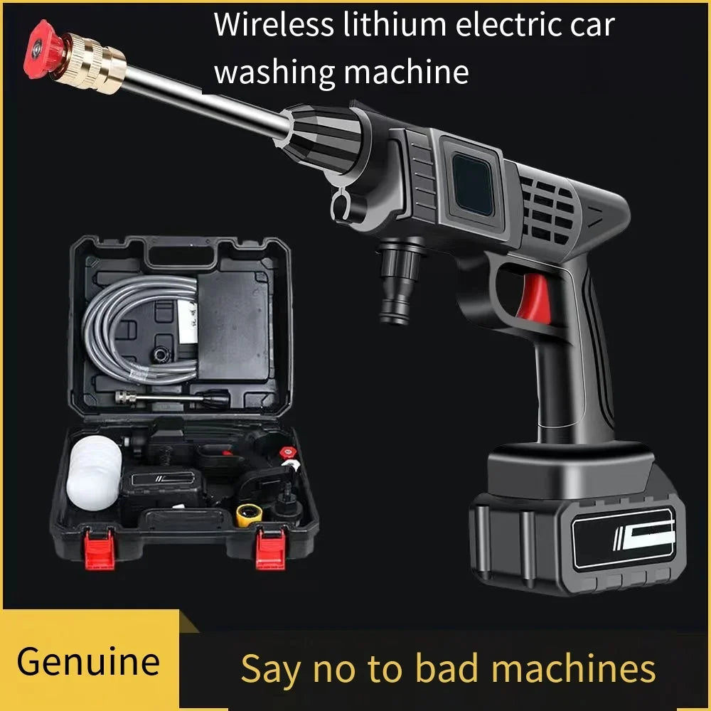 Wireless High Pressure Car Washing Machine with Lithium Battery Rechargeable Electric Car Washer Portable Water Gun Kit Cleaner