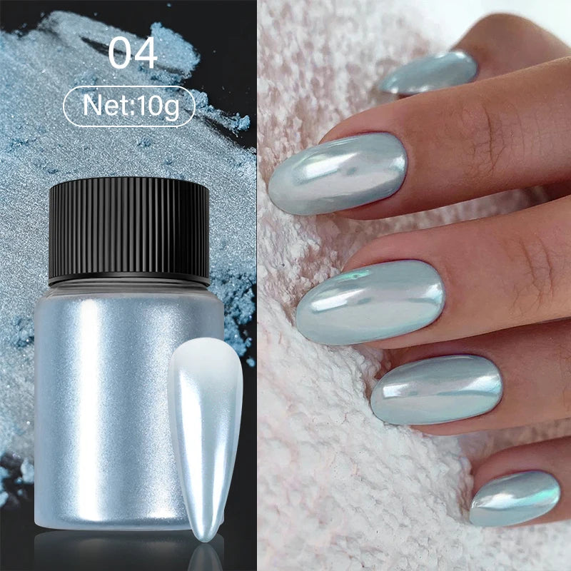 1Box Silver Gold Moonlight Mirror Nails Glitter Powder Metallic Silver Decoration For Nails Aurora Chrome Manicure Nail Art