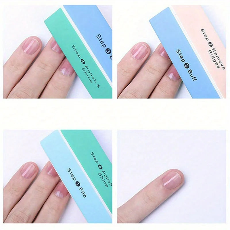 1/3/5Pcs/Set Nail Buffer Block 4 Way Colorful Buffing Block Shine Polisher Nail Buffing File Manicure Sanding