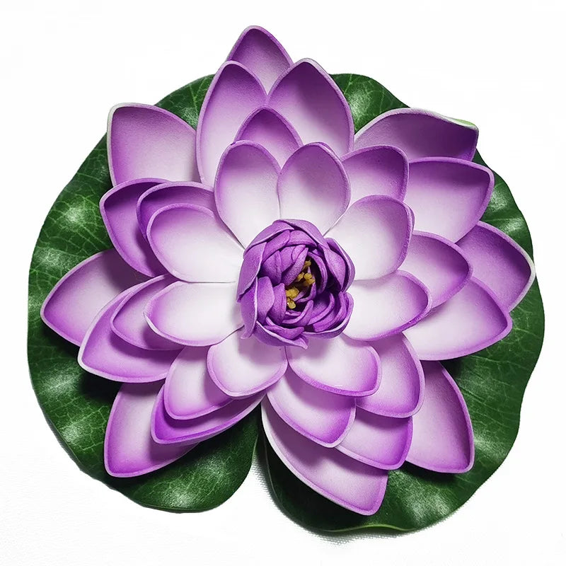 10/17/28cm Lotus Artificial Flower Floating Fake Lotus Plant Water Lily Micro Landscape for Pond Garden swimming pool Decor