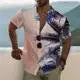 2023 Summer Animal Crane Men's Hawaiian Shirt 3d Plant Floral Print Plus Size Beach Flower