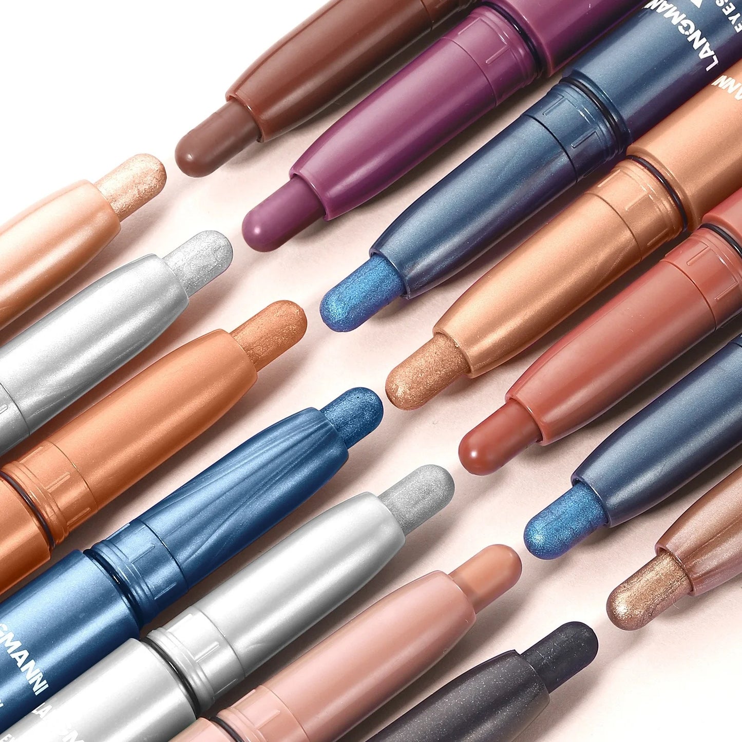 12 Colors Pearly Eyeshadow Stick Waterproof Glitter Matte Nude Eye Shadow Pencil High Pigmented Shimmer Eyeshadow Makeup Tool