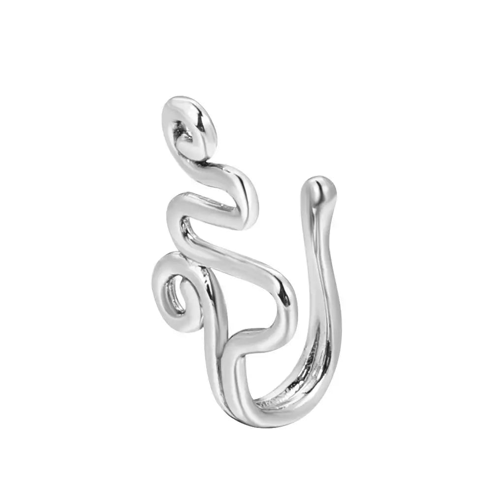 Men Women Nose Ring Clip Fake Septum Piering Rock Hip Hoop Punk Stainless Steel Body Jewelry Non Perforation Nose Clips Ring Z6