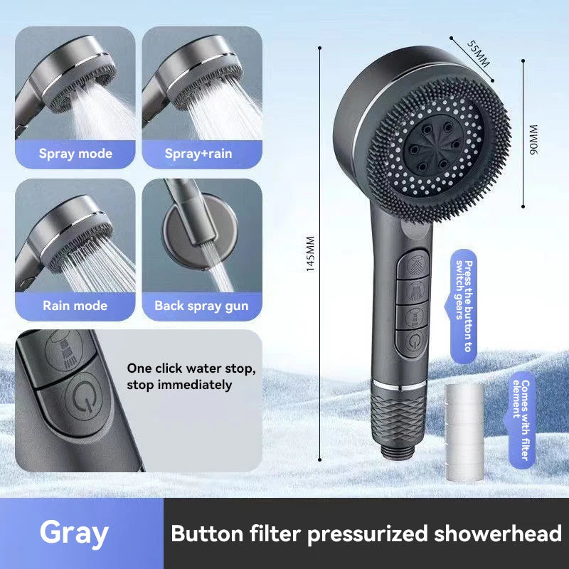 Xiaomi Shower Head 4 Modes High Pressure Showerhead One-key Stop Water Massage Shower Head With Filter Element Shower Head 2025