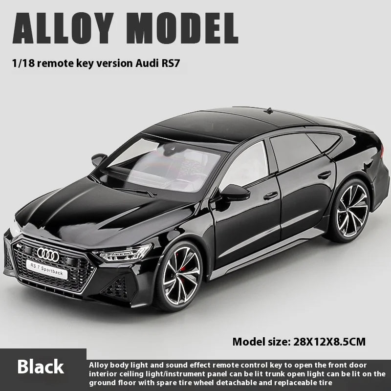 1:18 AUDI RS7 Sportback Four Door Coupe Remote Control Alloy Diecast Model Car Hobby Collecting Decorative Gifts Boyfriend Box