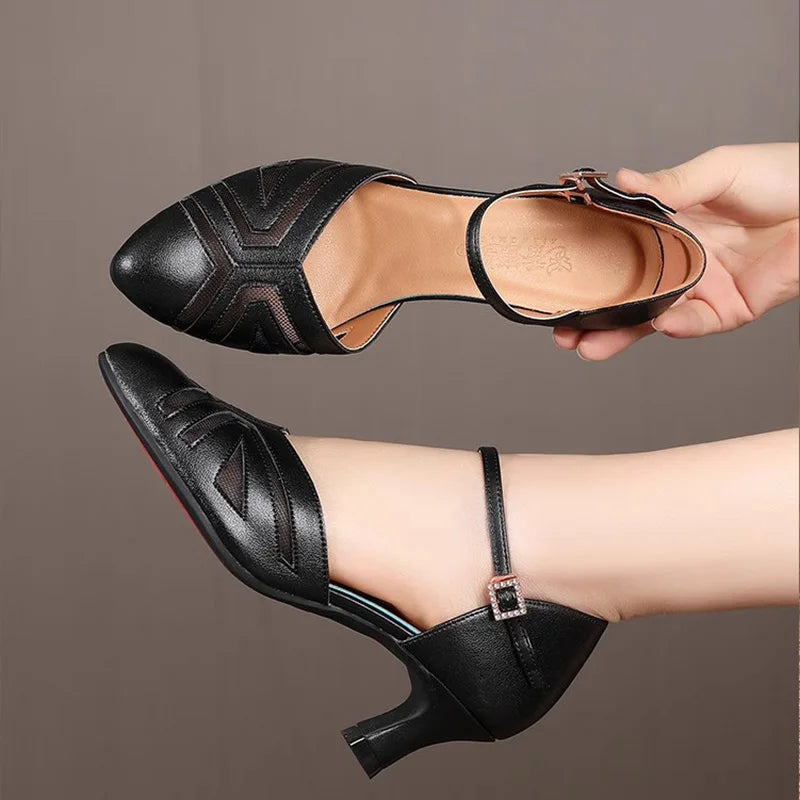 Square Dance Shoes Women Leather Sneakers Latin Dance Shoes Adult Social Ballroom Dancing Banquet Modern Dance Sandals Woman