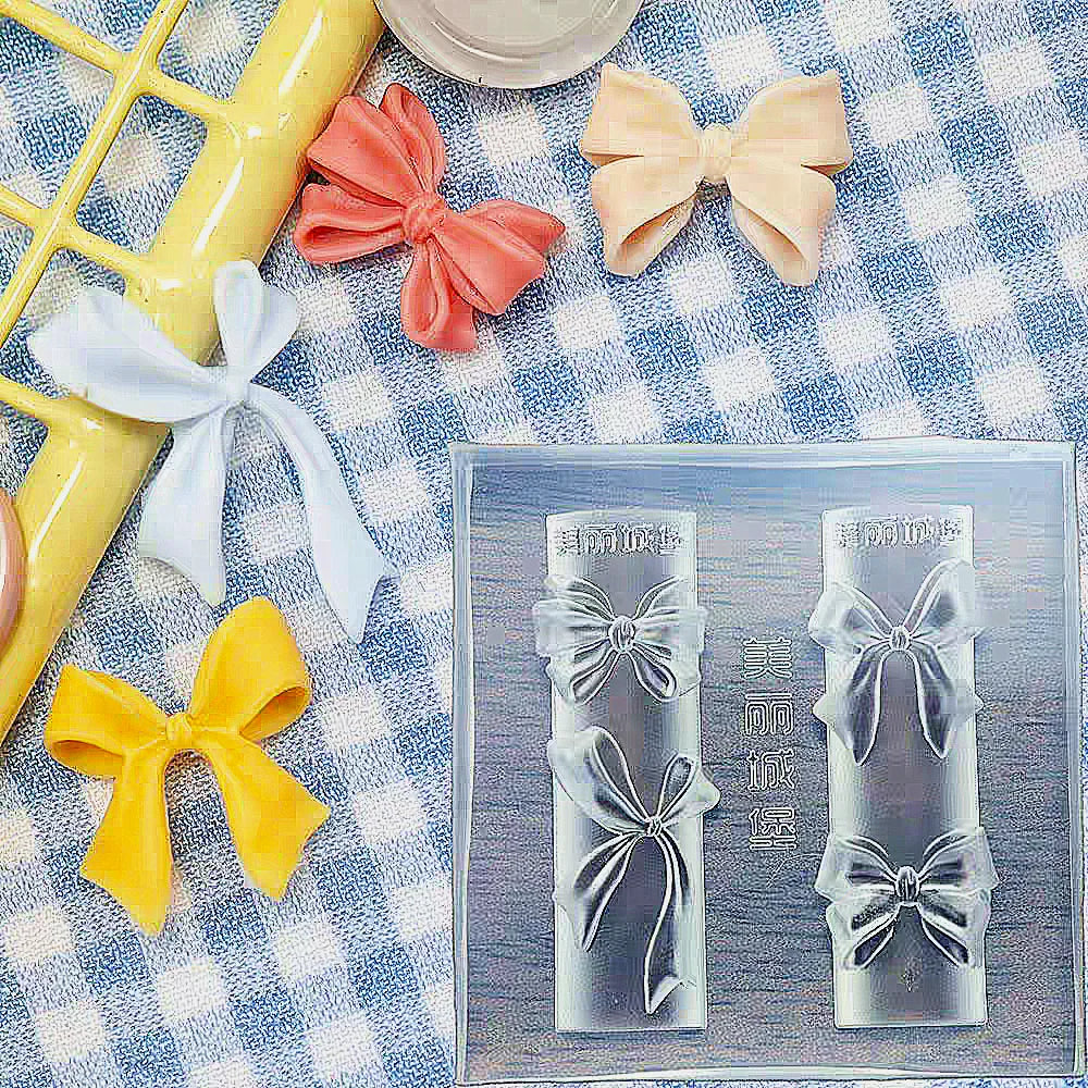 1pc Bowknot Flower 3D Acrylic Nail Mold Palace Nail Decorations DIY Design Silicone Manicure Mold Nail Art