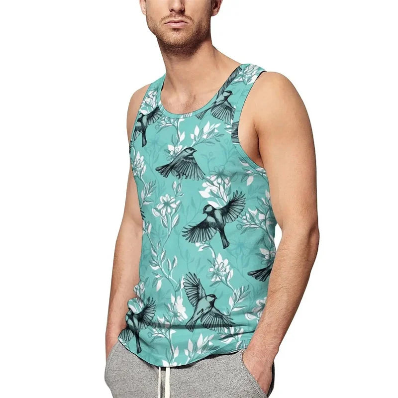 New Summer 3D Cute Animal Birds Printing Tank Top For Men Fashion Kid Streetwear Vest Hawaiian Harajuku Tank Tops Unisex Clothes