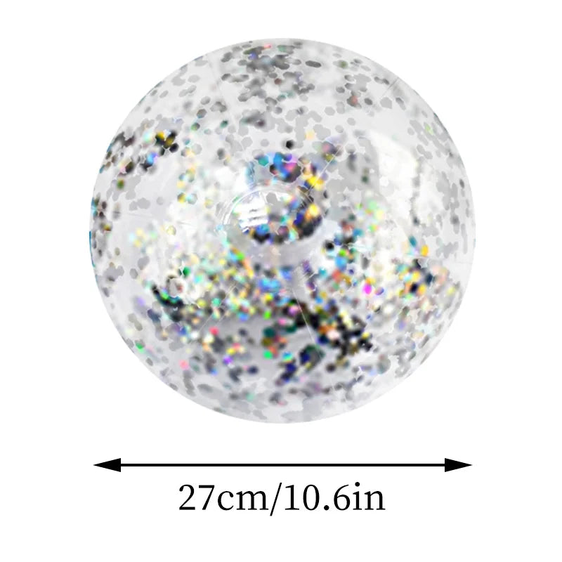 16 Inch Sequins Beach Ball Halloween Jumbo Pool Toys Balls Glitters Inflatable Clear Beach Ball Swimming Pool Water Beach Toys