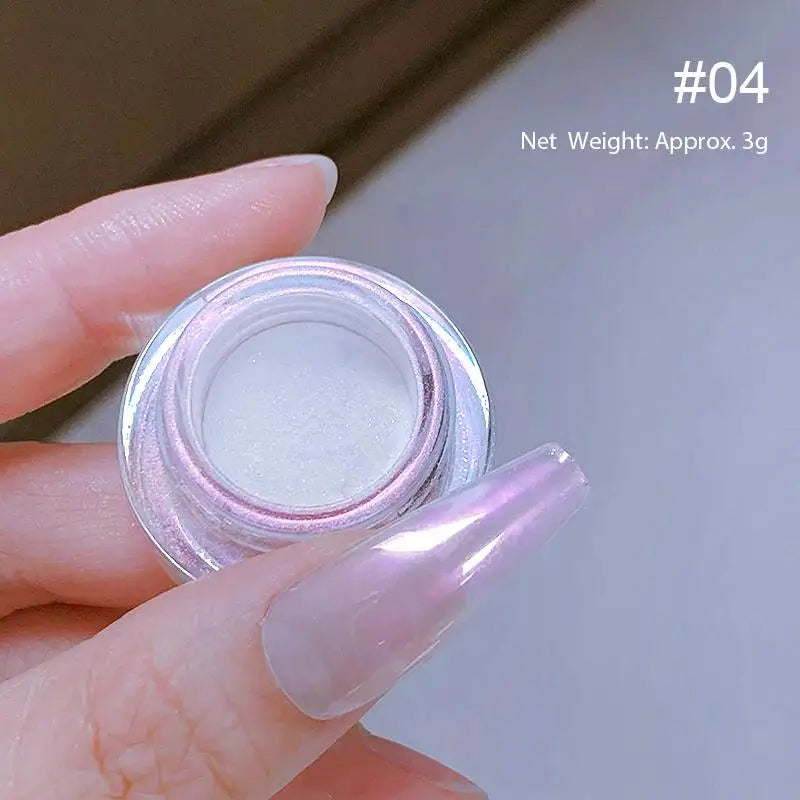 1Box Silver Gold Moonlight Mirror Nails Glitter Powder Metallic Silver Decoration For Nails Aurora Chrome Manicure Nail Art