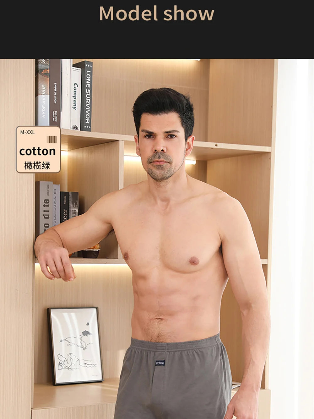 100% Cotton Men Pajama Shorts Summer Solid Elastic Waist Short Pants Casual Breathable 3D Crotch Bottoms Sleepwear pijama hombre