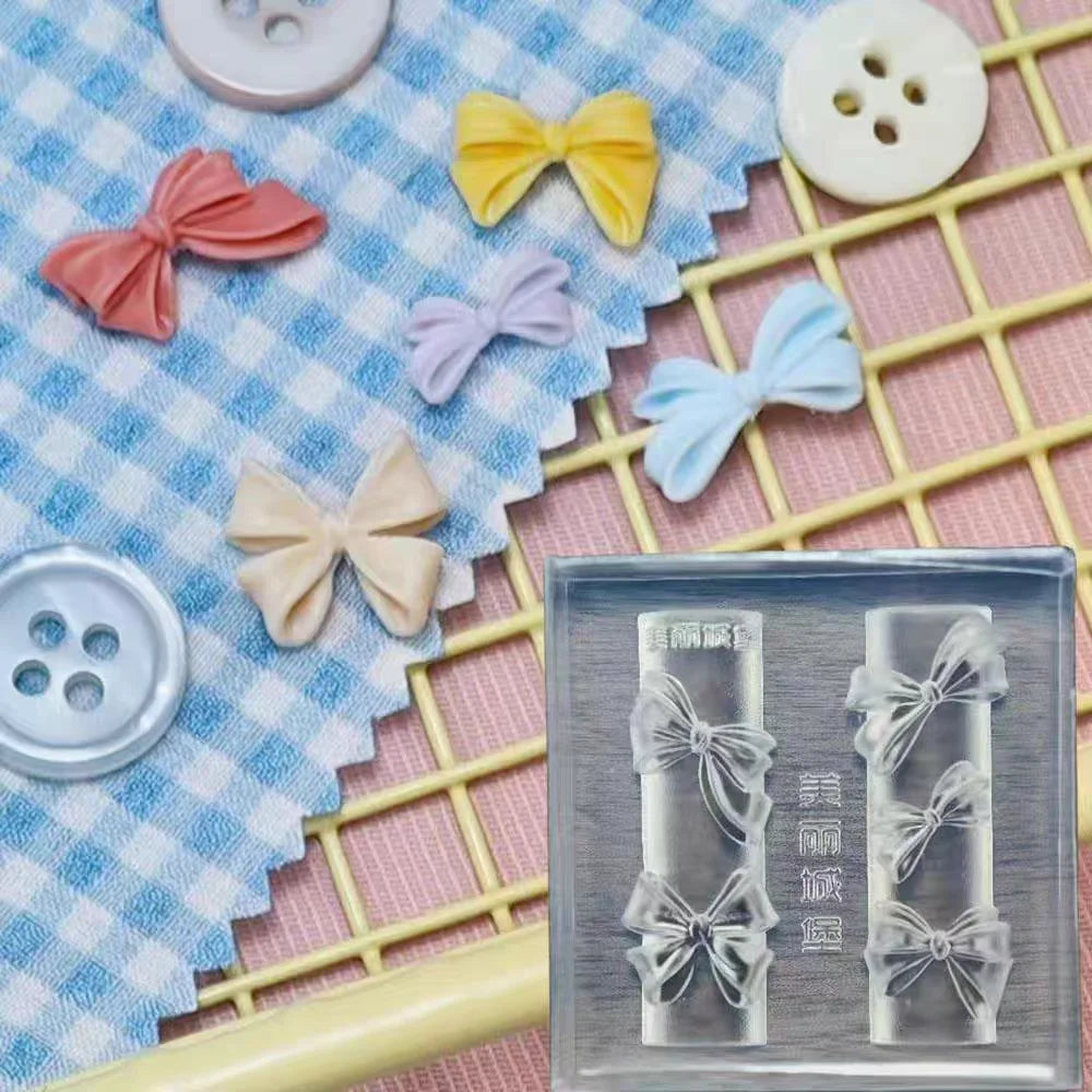 1pc Bowknot Flower 3D Acrylic Nail Mold Palace Nail Decorations DIY Design Silicone Manicure Mold Nail Art