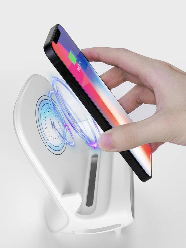 15W Wireless Review Phone Stand Support Mount Desktop Charger Stand Induction Fast Charge for iPhone Phone Holder