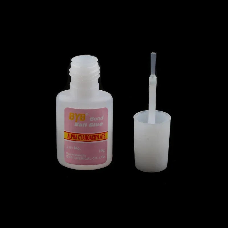 10g Nail Glue with Brush Head Glue Nail Polish Star Glue White Starlight Glue for Nail Polish Transfer Sticker