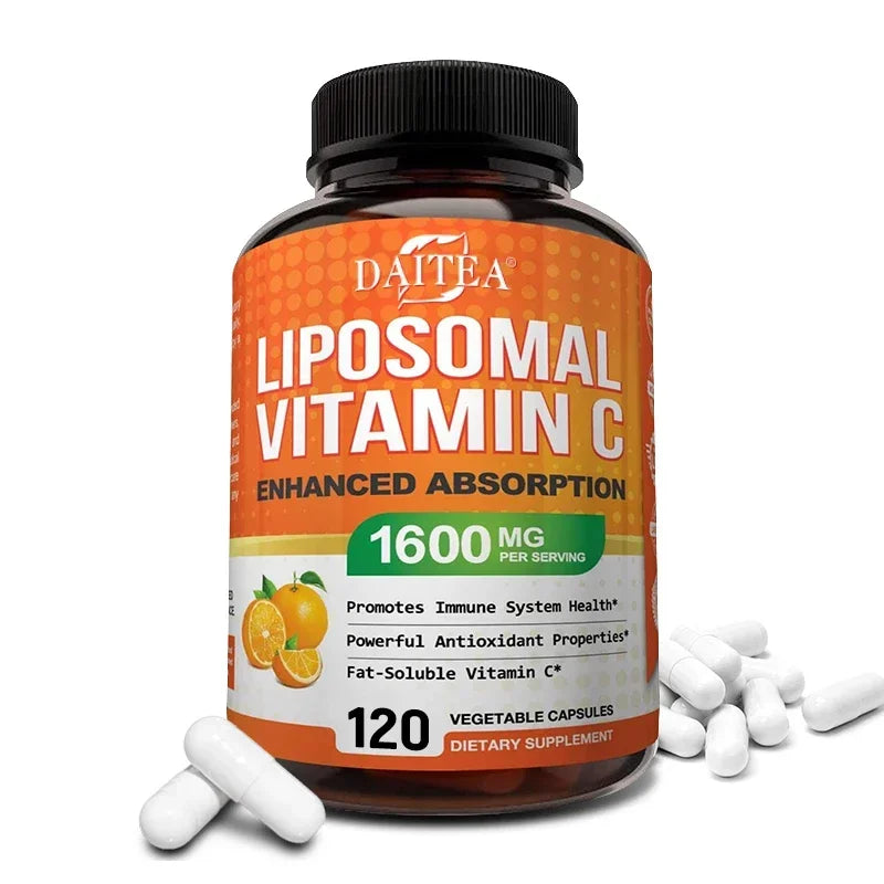 Daitea Vitamin C Complex Liposomal Capsules - 1600 mg Lecithin Collagen Formation - Antioxidant, Energy