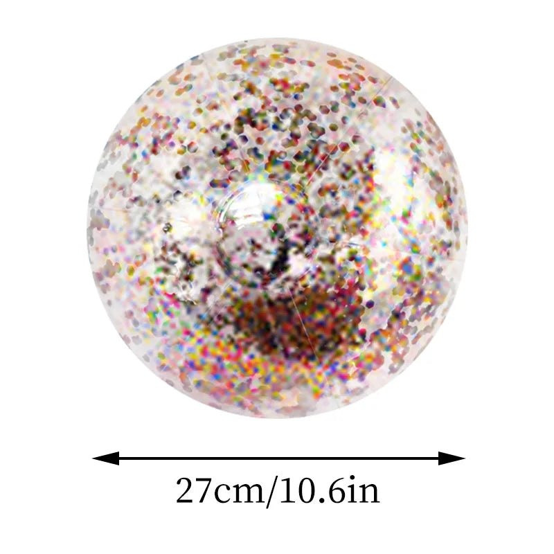 16 Inch Sequins Beach Ball Halloween Jumbo Pool Toys Balls Glitters Inflatable Clear Beach Ball Swimming Pool Water Beach Toys