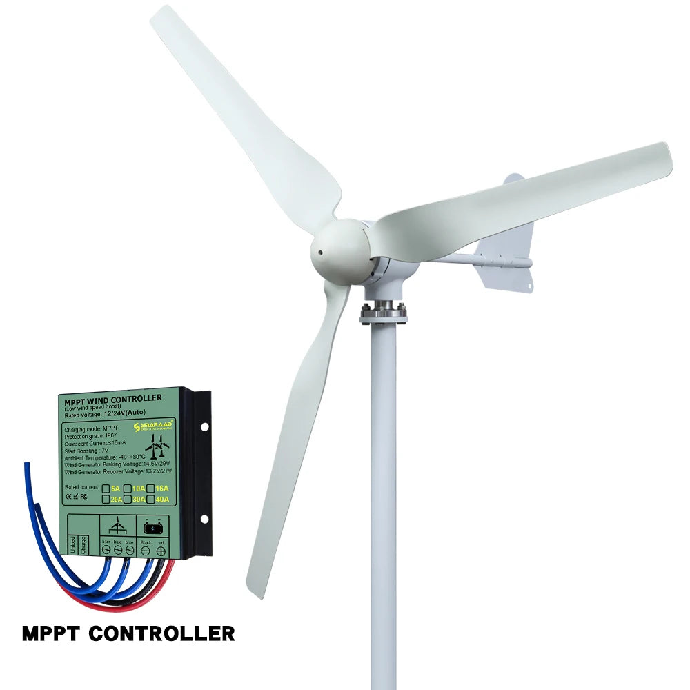 15kwh/day EU D-free Delivery Of 4000W 48V Horizontal Household 220V Wind Farm With Solar Cell System
