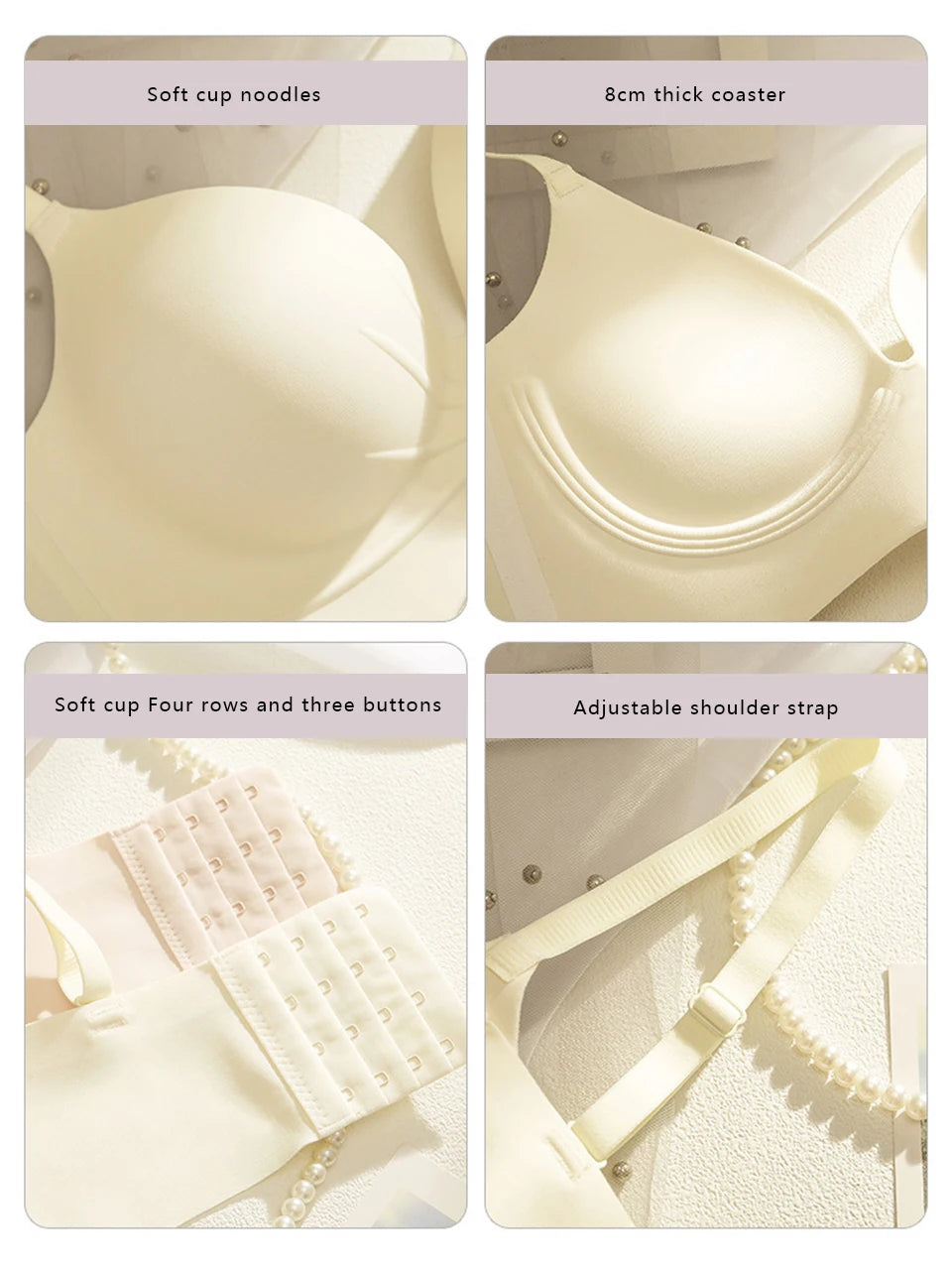 FallSweet Push Up Bra for Women Seamlesss Bras Comfortable Wireless Bralette 8cm Thick Chest Brassiere Sexy Lingerie 32-38AB