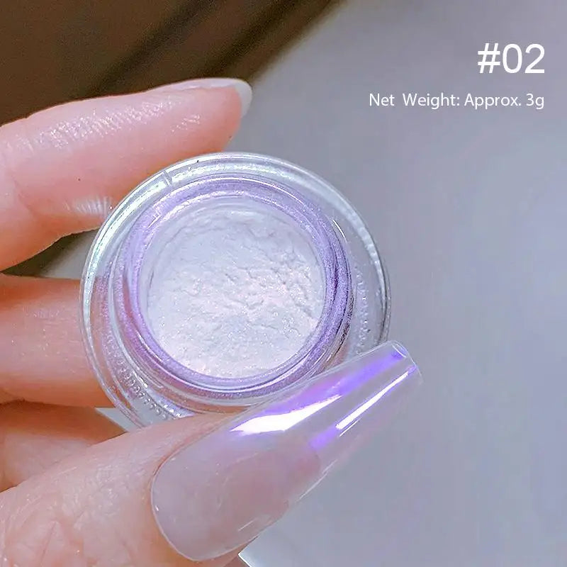 1Box Silver Gold Moonlight Mirror Nails Glitter Powder Metallic Silver Decoration For Nails Aurora Chrome Manicure Nail Art