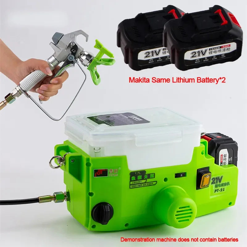 1.7L Airless Paint Sprayer back strap Machine Portable Electric Spray Gun Household High Power Paint Airbrush Lithium Battery