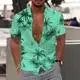 2023 Summer Animal Crane Men's Hawaiian Shirt 3d Plant Floral Print Plus Size Beach Flower