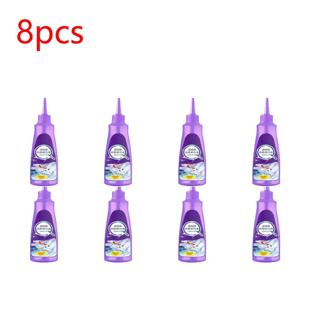 120 ML High Efficiency Active Enzyme Laundry Detergent White Shirt Guardian Works on Most Coffee Mud Grease Oil Stain Remove