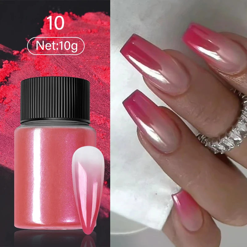 1Box Silver Gold Moonlight Mirror Nails Glitter Powder Metallic Silver Decoration For Nails Aurora Chrome Manicure Nail Art
