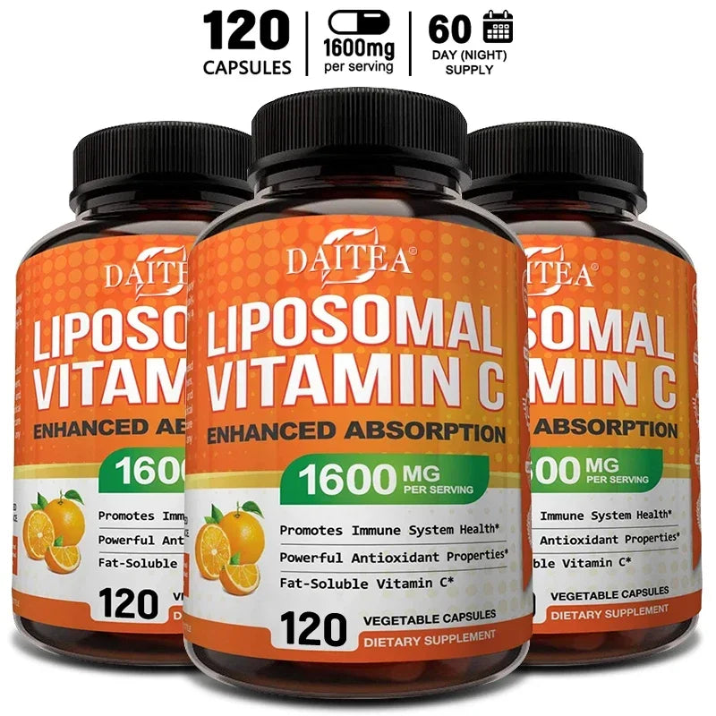 Daitea Vitamin C Complex Liposomal Capsules - 1600 mg Lecithin Collagen Formation - Antioxidant, Energy