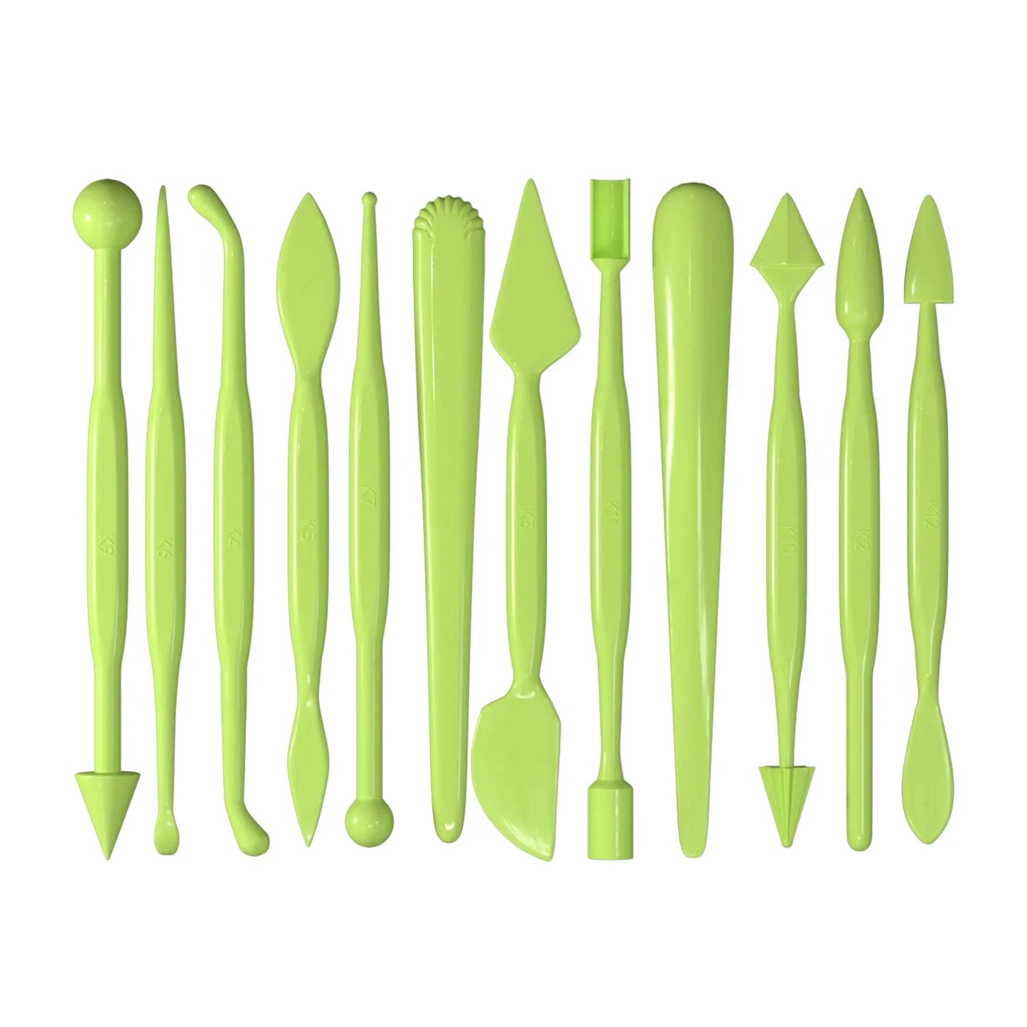 12PCS Fondant Flower Tool Set - Cartoon Kneading & Carving Molds for Dough Decorating