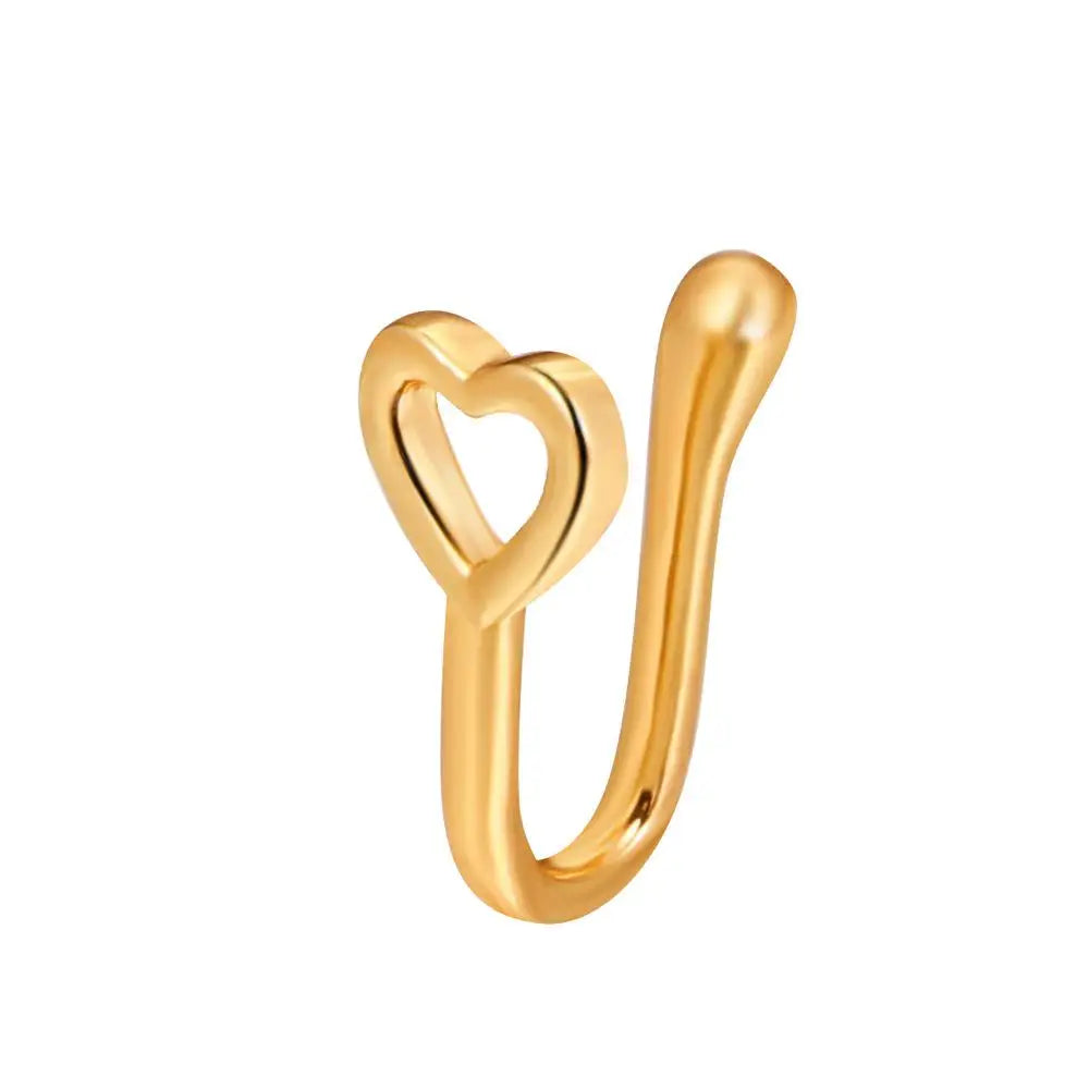 Men Women Nose Ring Clip Fake Septum Piering Rock Hip Hoop Punk Stainless Steel Body Jewelry Non Perforation Nose Clips Ring Z6