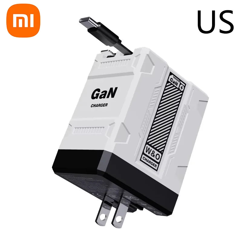 Xiaomi 120W GaN Fast Charger Compatible With Retractable Type-c And Ligtning Cable Portable Adapter For Iphone 16 Ipad Macbook