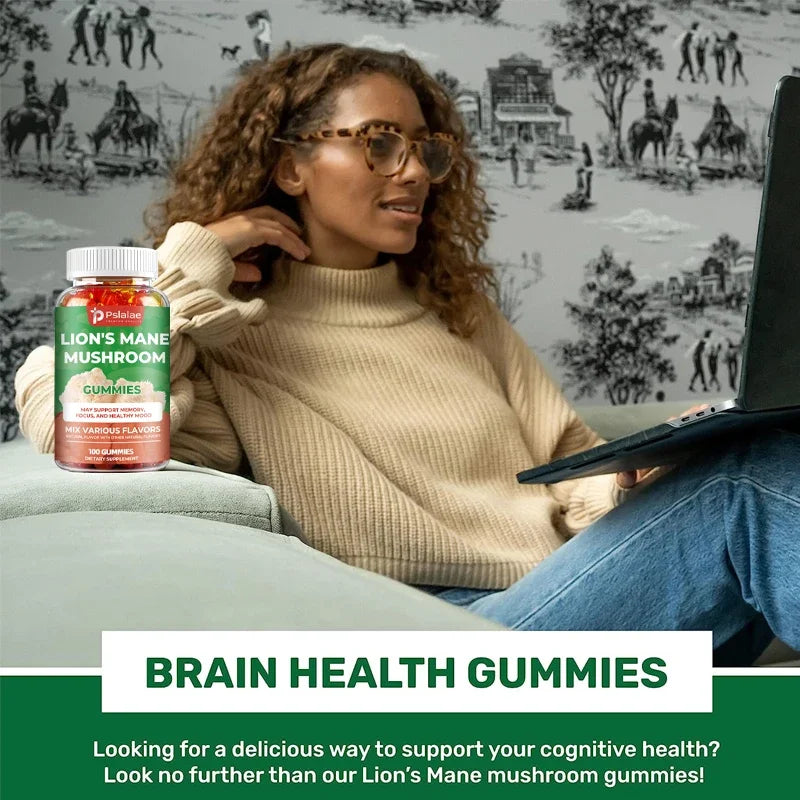 Brain Boosting Lion's Mane Mushroom Capsules - Improve Concentration and Memory, Support Healthy Mood